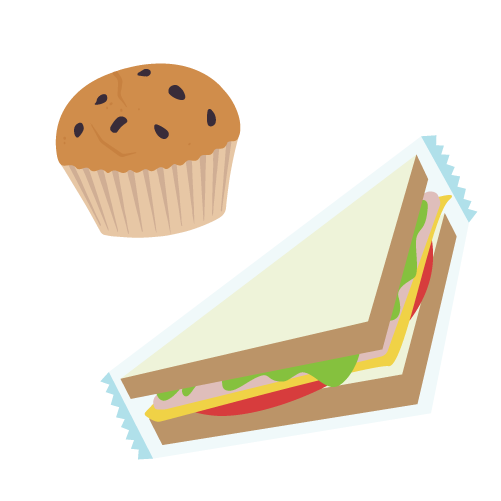 muffin and sandwich